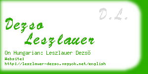 dezso leszlauer business card